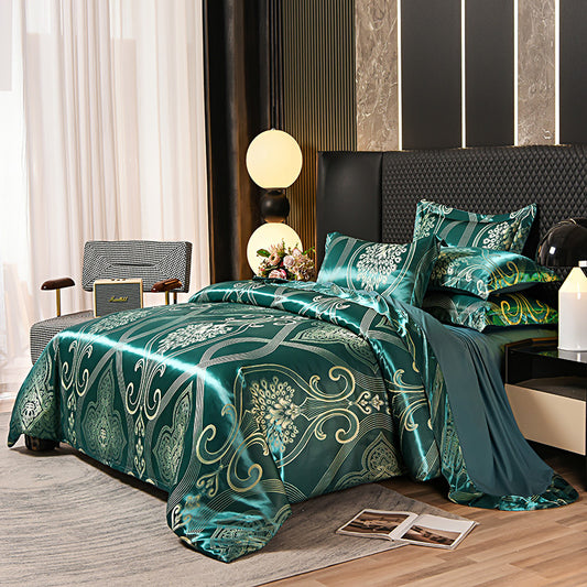 Vintage Satin Jacquard Soft Bedding Set (4PCS)