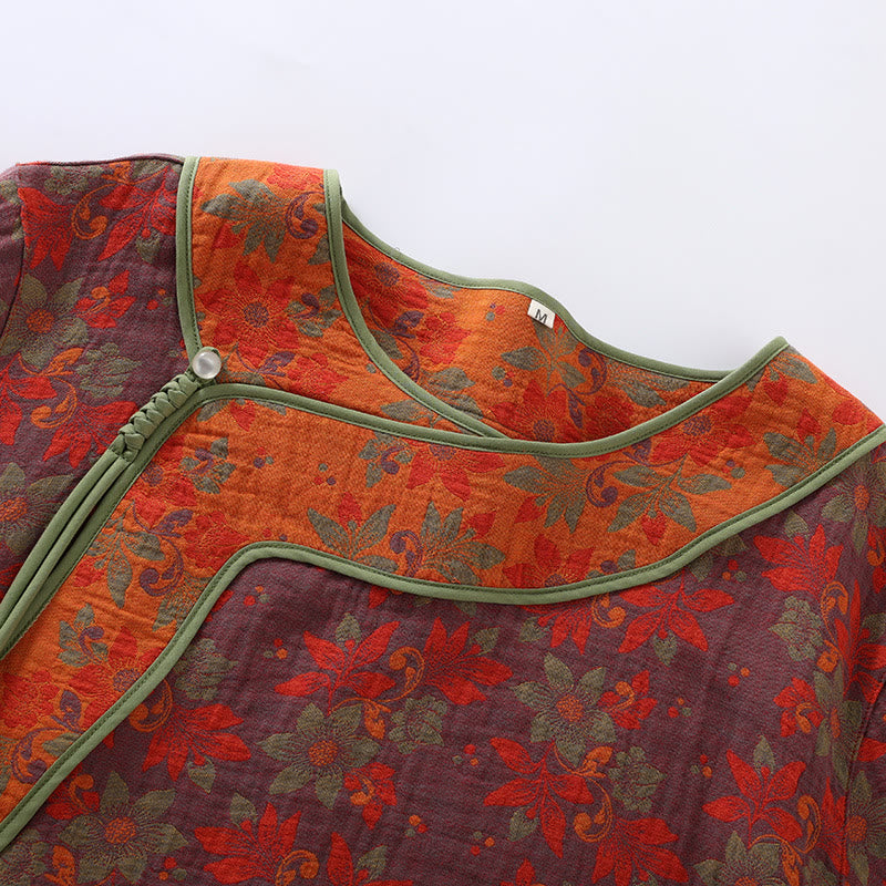 Floral Frog Closure Cotton Gauze Pajama Set - image 2