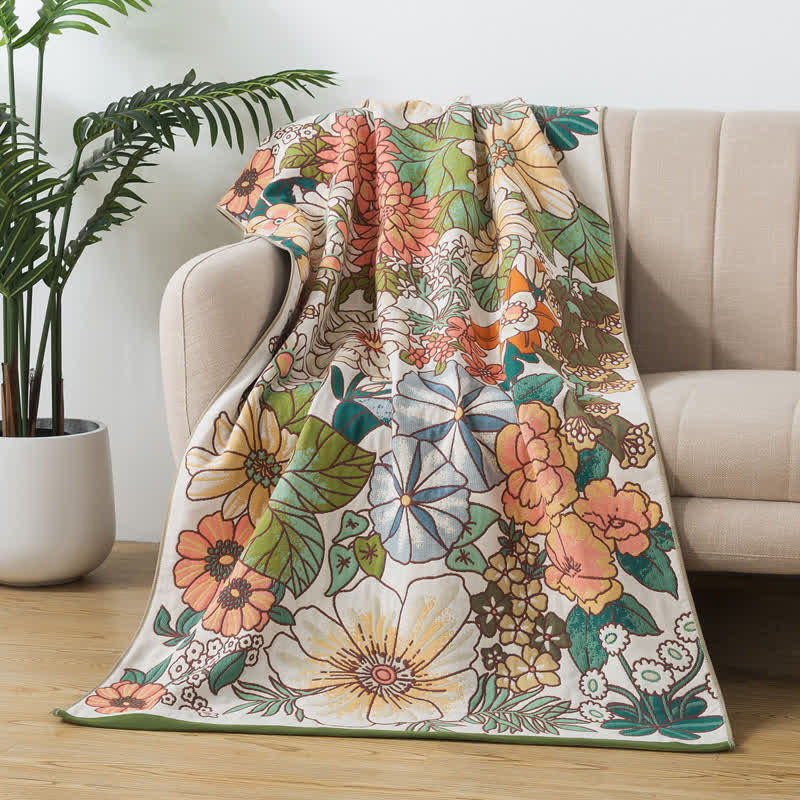 Pure Cotton Floral Bath Towel Beach Towel