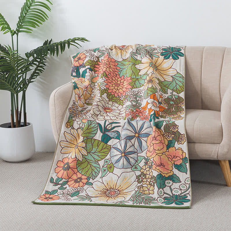 Pure Cotton Floral Bath Towel Beach Towel