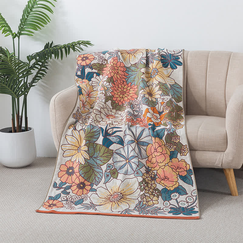 Pure Cotton Floral Bath Towel Beach Towel