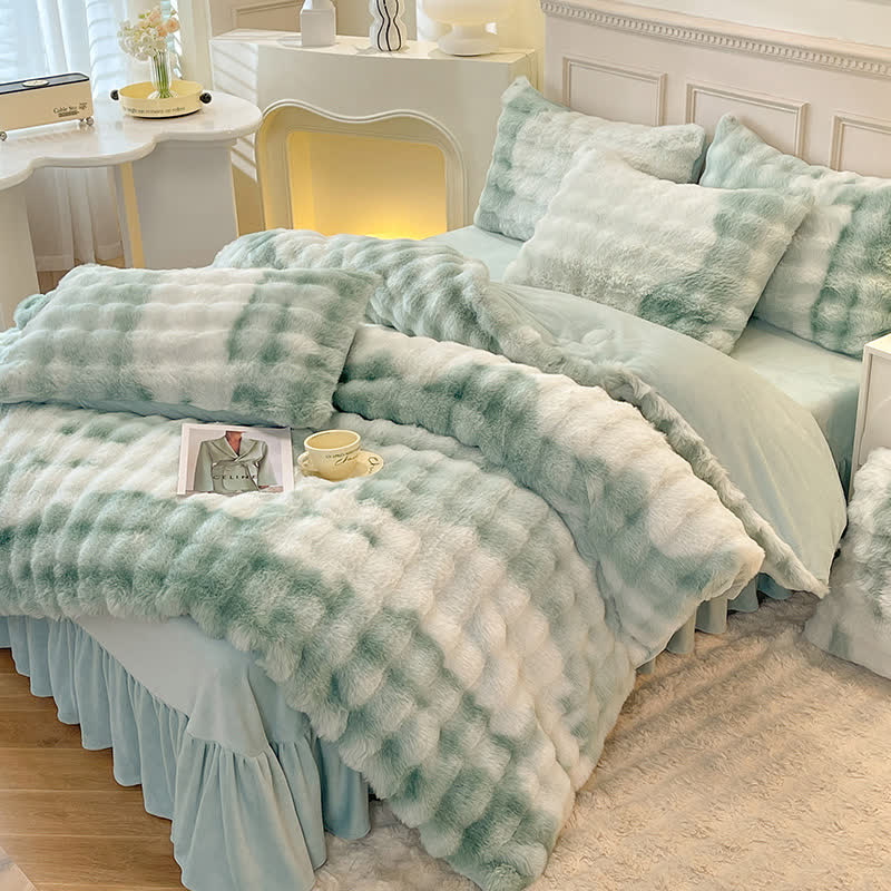 Fluffy Fleece Duvet Cover Bedding Set(4PCS)
