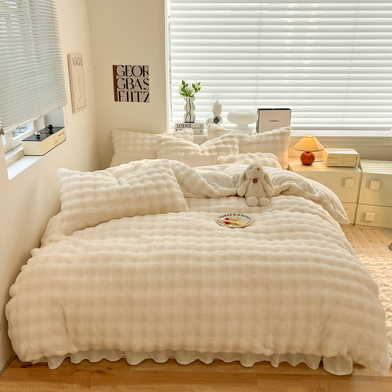 Fluffy Fleece Duvet Cover Bedding Set(4PCS)