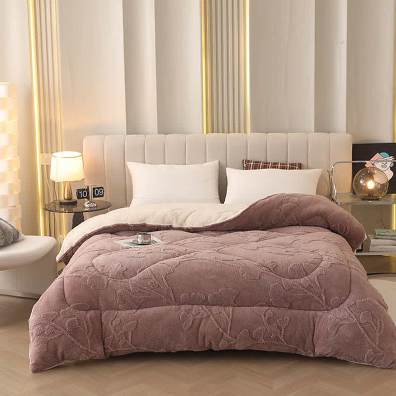 Ginkgo Leaf Winter Blanket with Quilt Core