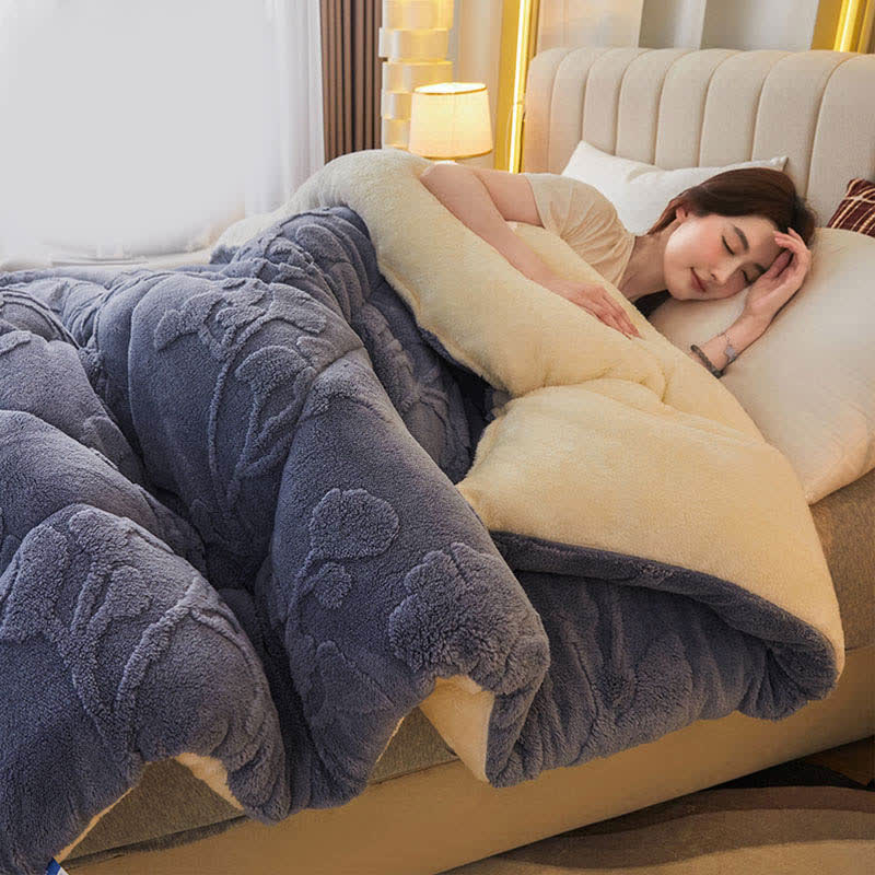 Ginkgo Leaf Winter Blanket with Quilt Core