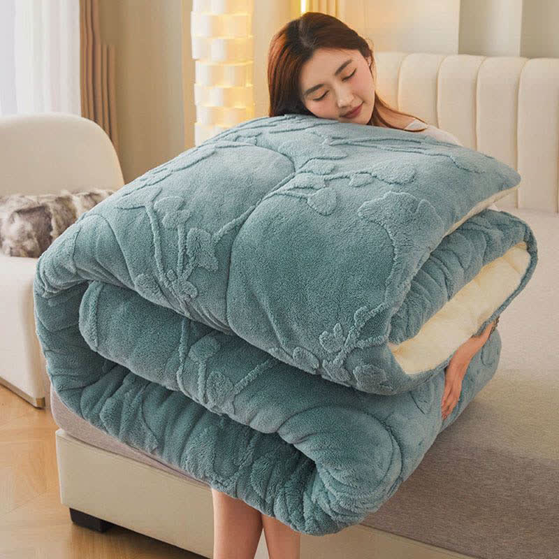 Ginkgo Leaf Winter Blanket with Quilt Core