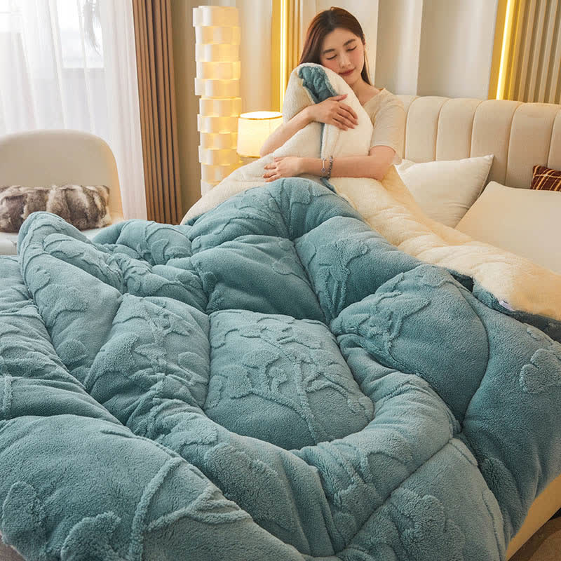 Ginkgo Leaf Winter Blanket with Quilt Core