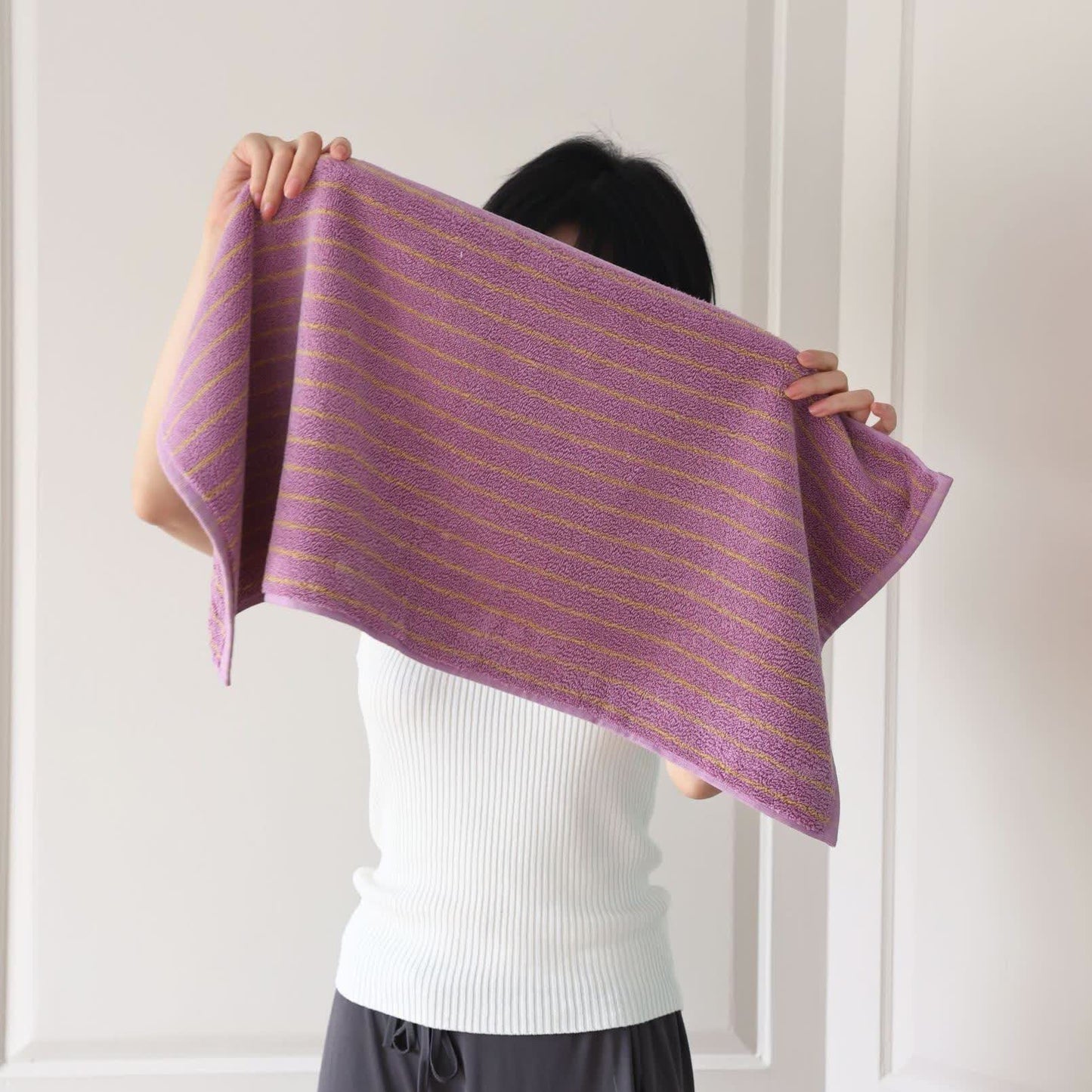 Combed Cotton Striped Water-absorbent Towel