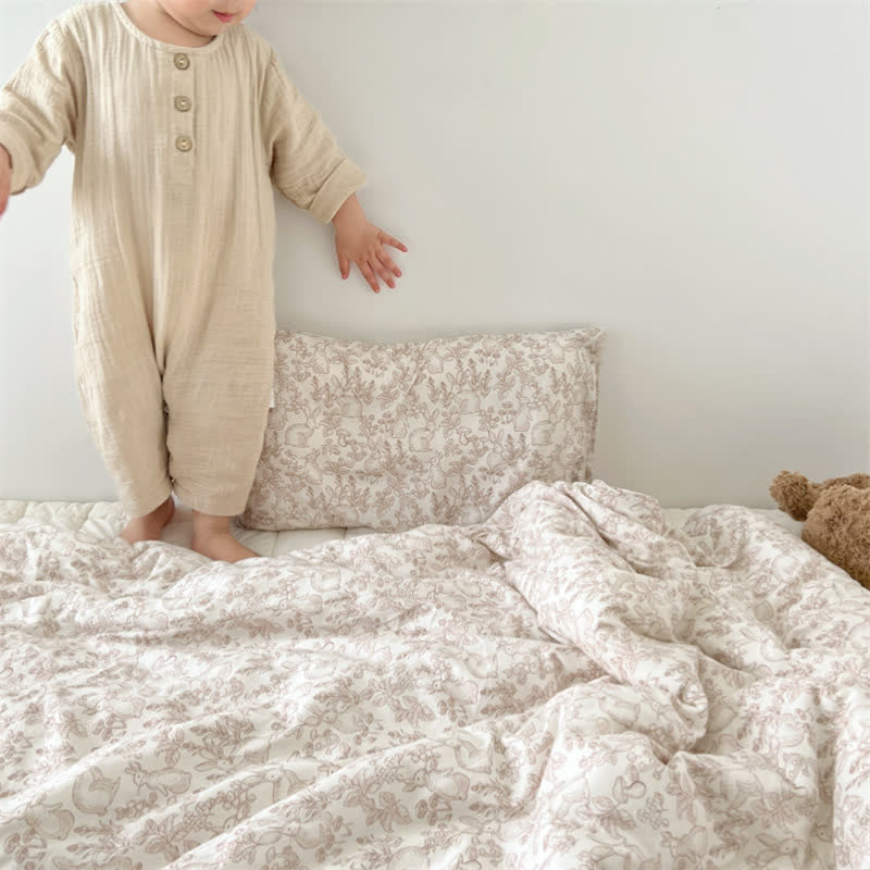 Rural Rabbit Cotton Duvet Cover with Comforter