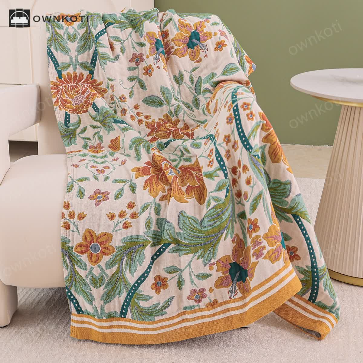 Refresh Flower Leaf Cotton Gauze Quilt