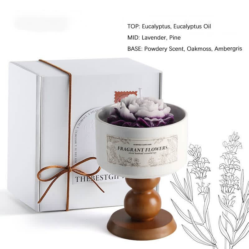 Elegant Camellia Ceramic Scented Candle
