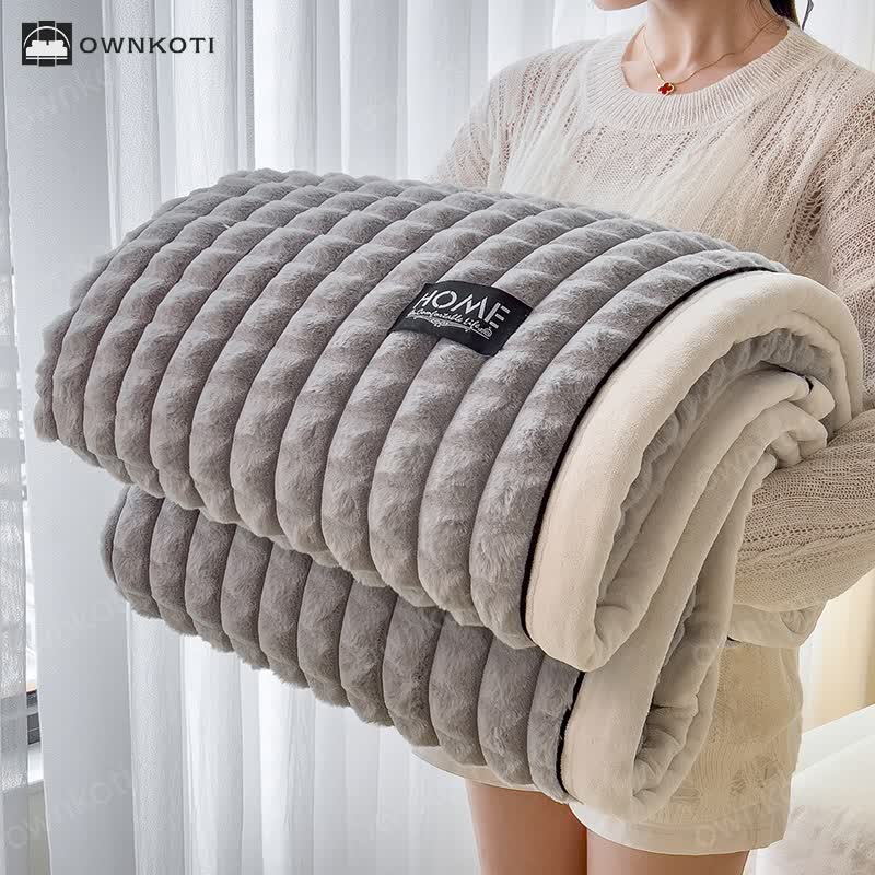 Plaid Texture Soft Fleece Throw Blanket