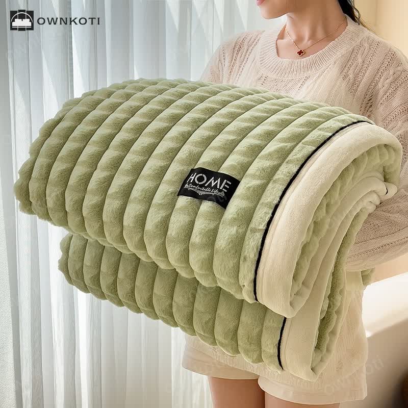 Plaid Texture Soft Fleece Throw Blanket