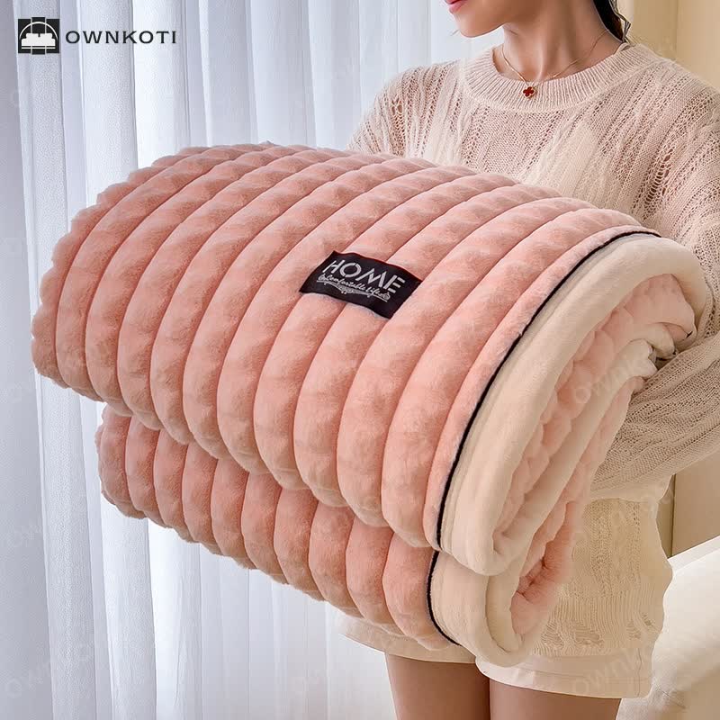 Plaid Texture Soft Fleece Throw Blanket