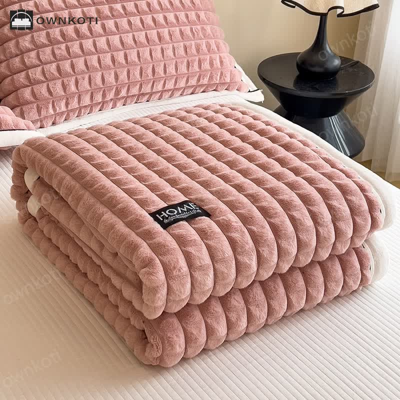 Plaid Texture Soft Fleece Throw Blanket