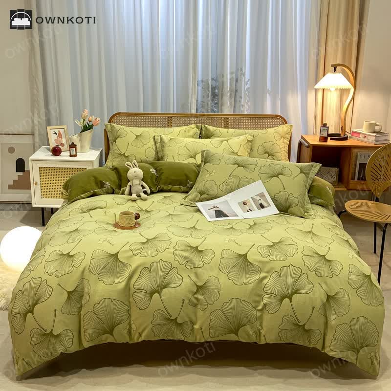 Brushed Cotton Ginkgo Leaf Bedding