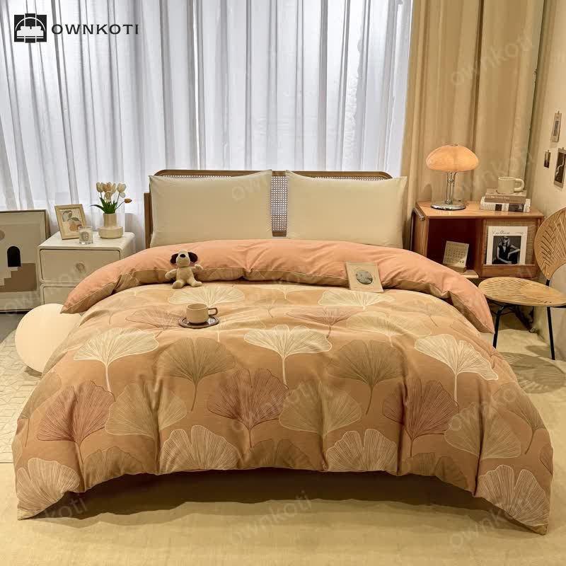 Brushed Cotton Vintage Ginkgo Leaf Bedding