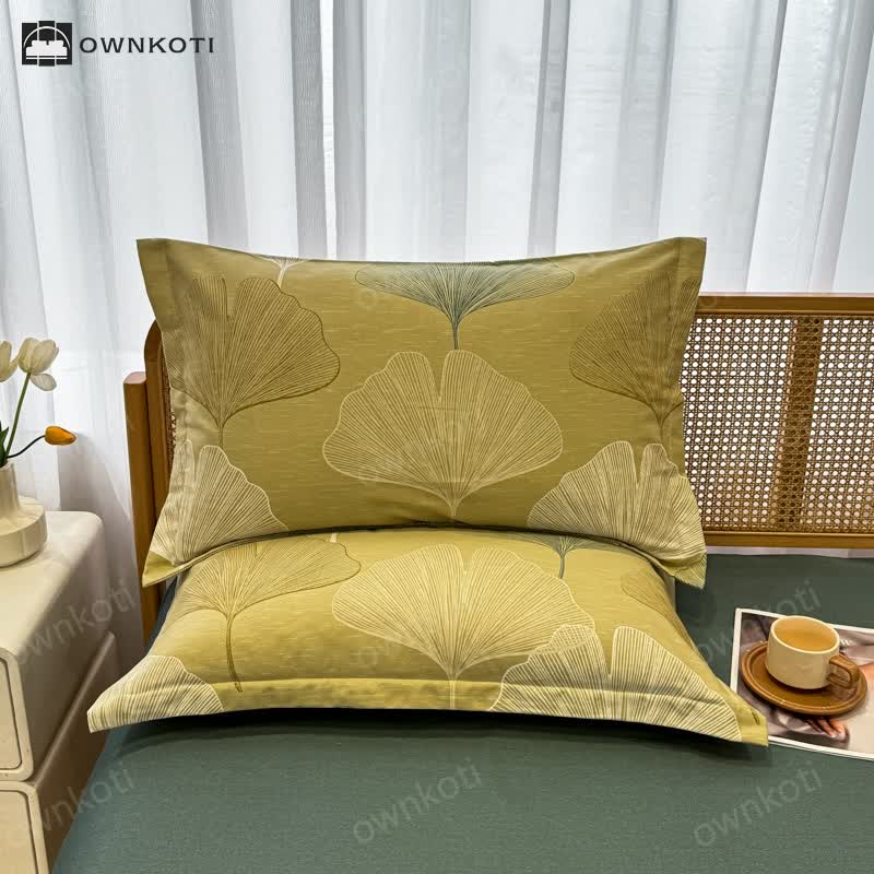 Brushed Cotton Vintage Ginkgo Leaf Bedding