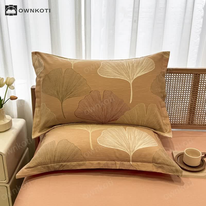 Brushed Cotton Vintage Ginkgo Leaf Bedding