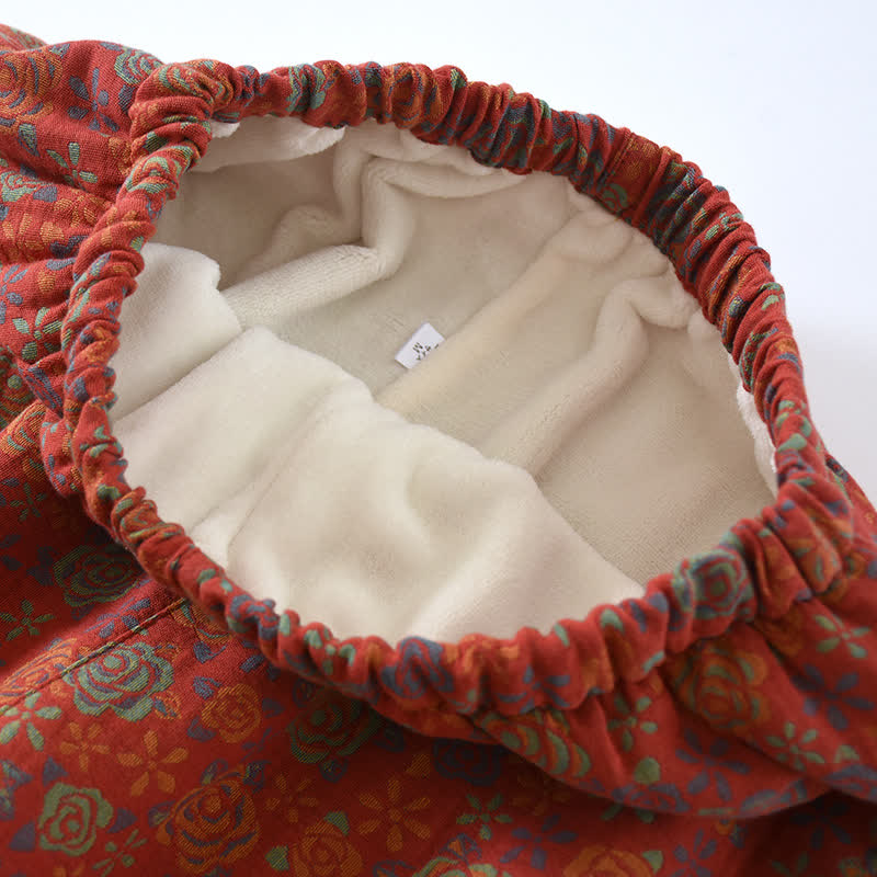Yarn-dyed Rose Cotton Flannel Pajama Set