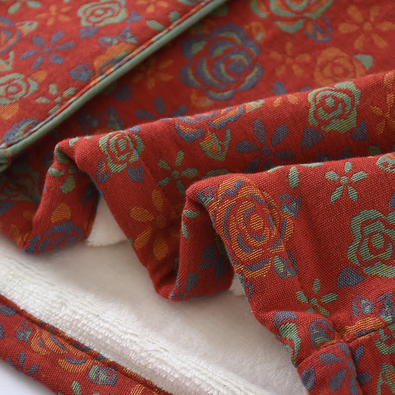 Yarn-dyed Rose Cotton Flannel Pajama Set