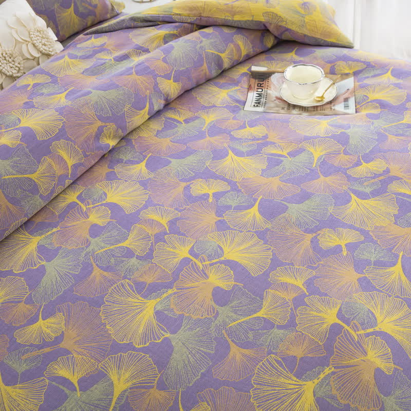 Button Ginkgo Leaf Cotton Bedding Set (4PCS) - image 5