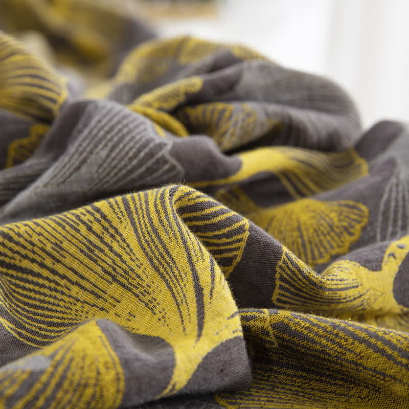 Button Ginkgo Leaf Cotton Bedding Set (4PCS) - image 18