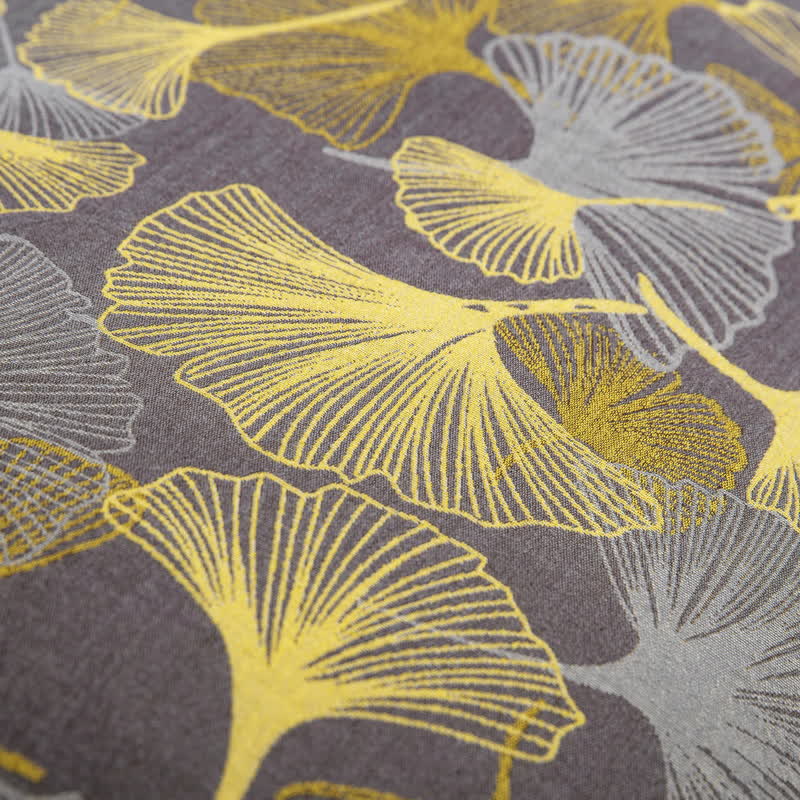 Button Ginkgo Leaf Cotton Bedding Set (4PCS)