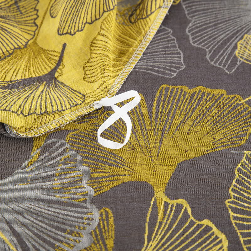 Button Ginkgo Leaf Cotton Bedding Set (4PCS) - image 22
