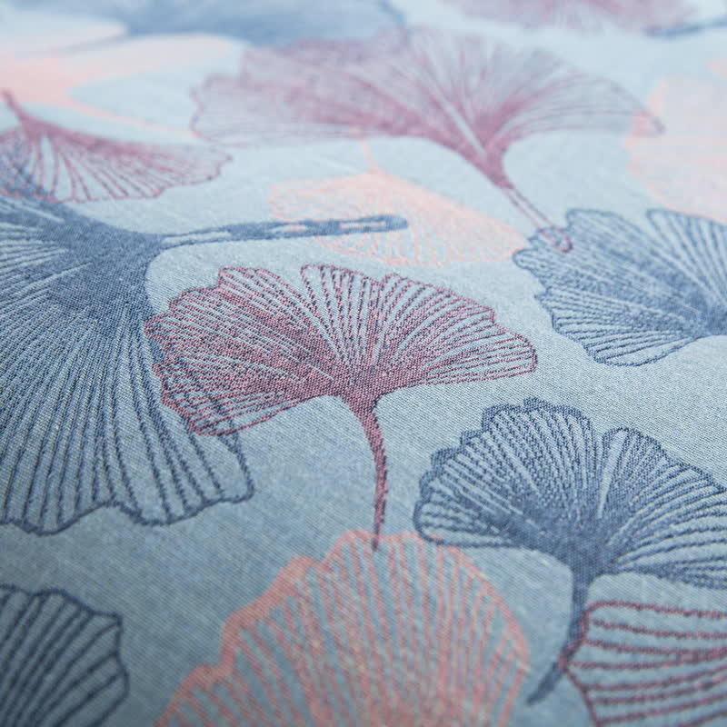 Button Ginkgo Leaf Cotton Bedding Set (4PCS)