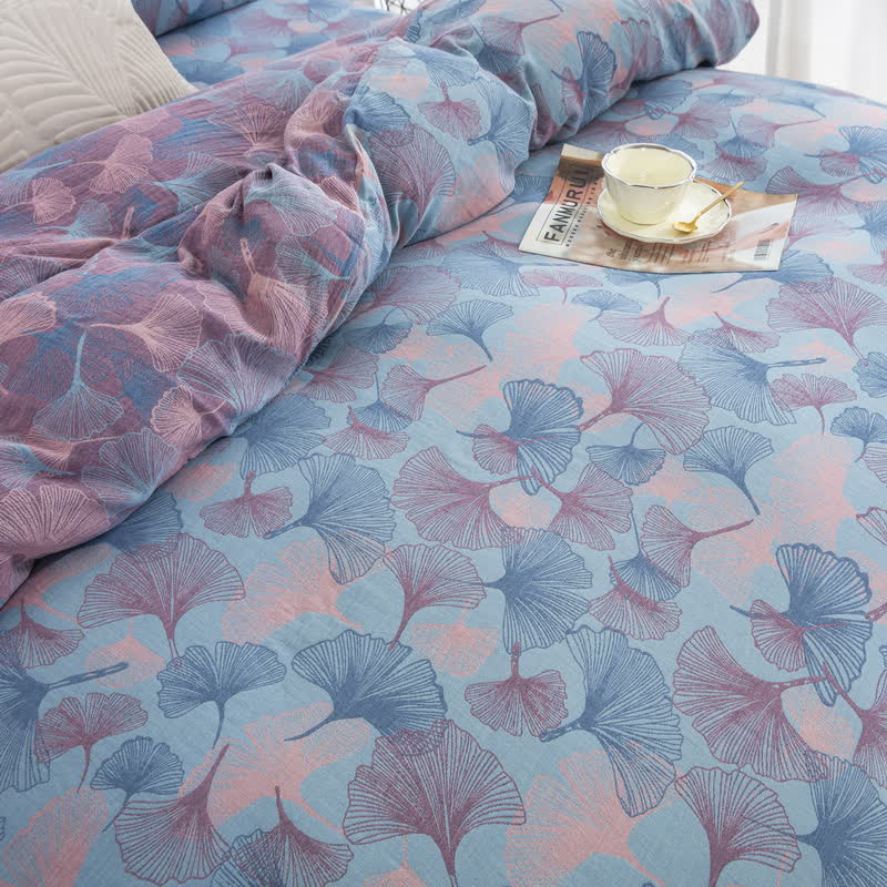 Button Ginkgo Leaf Cotton Bedding Set (4PCS) - image 43