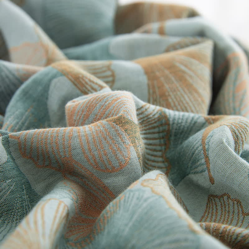 Button Ginkgo Leaf Cotton Bedding Set (4PCS) - image 54