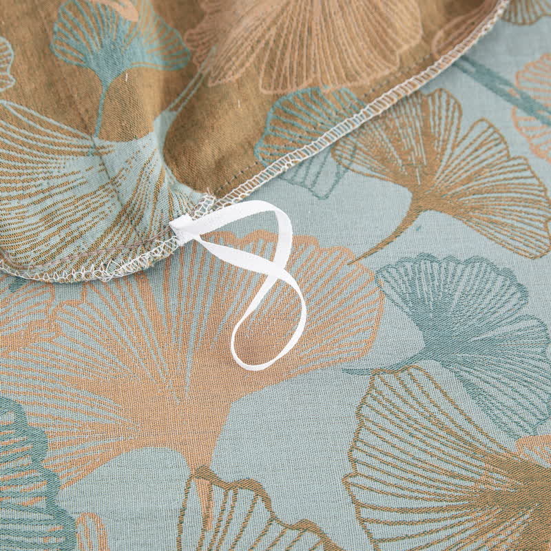 Button Ginkgo Leaf Cotton Bedding Set (4PCS)