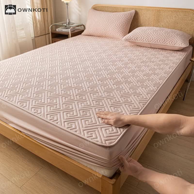 Waterproof Thickened Simple Style Fitted Sheet