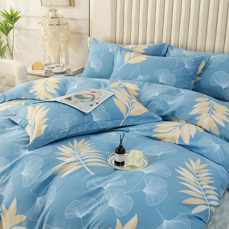 Pastoral Ginkgo Leaf Cotton Soft Bedding Set (4PCS)
