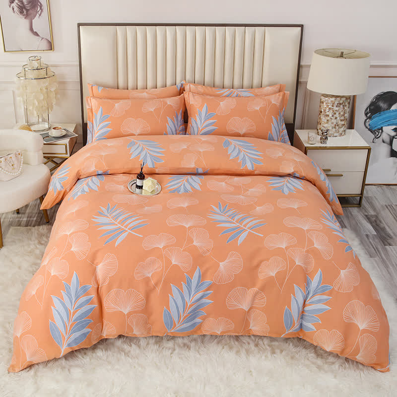 Pastoral Ginkgo Leaf Cotton Soft Bedding Set (4PCS)