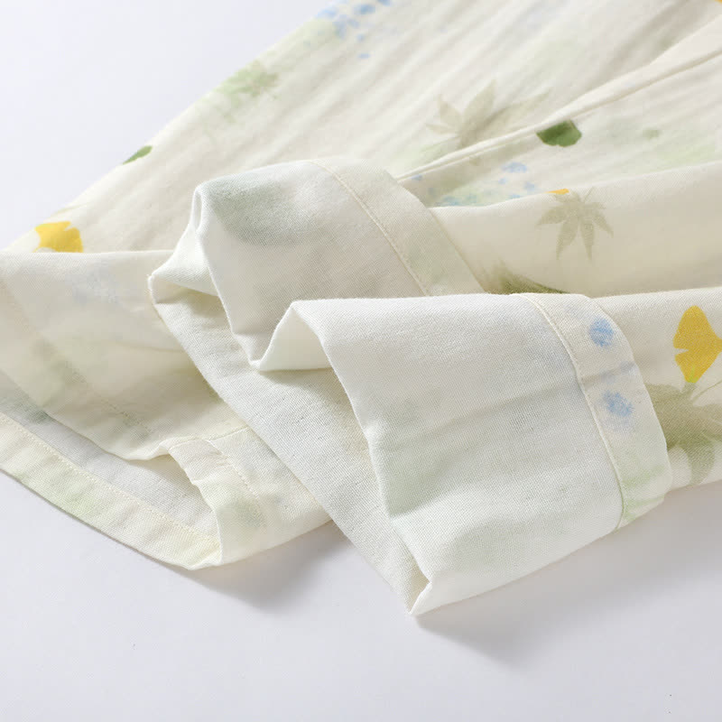 Rural Leaf Cotton Gauze Pajama Set - image 5