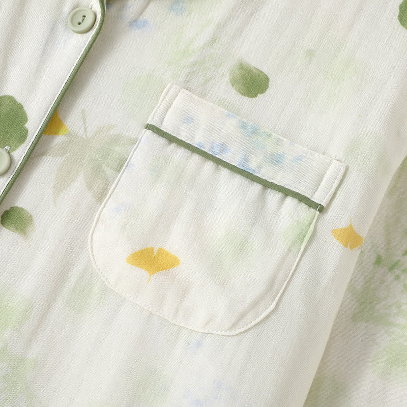 Rural Leaf Cotton Gauze Pajama Set - image 3