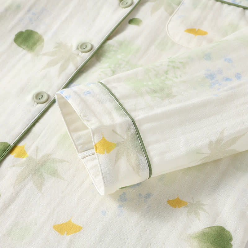 Rural Leaf Cotton Gauze Pajama Set - image 4