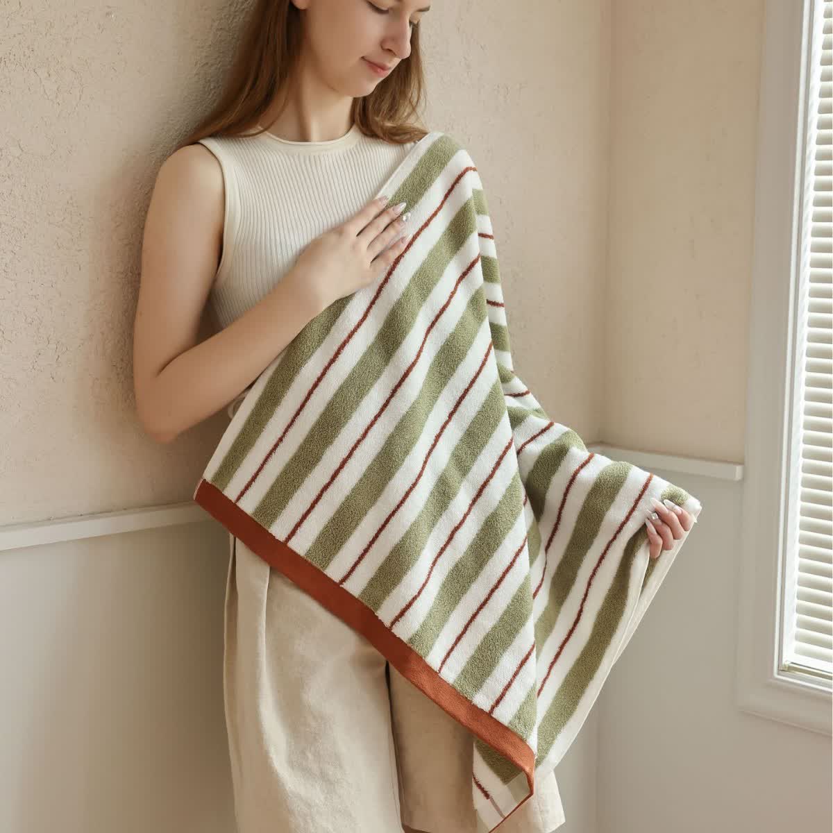 Pure Cotton Simple Striped Towel - image 5