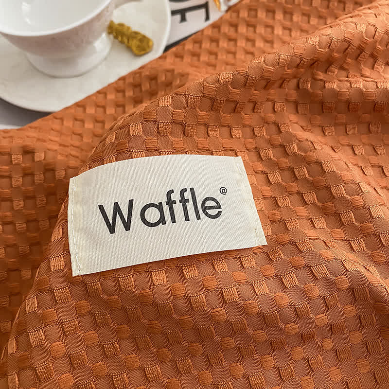 Waffle Texture Solid Color Bedding Set (4PCS)