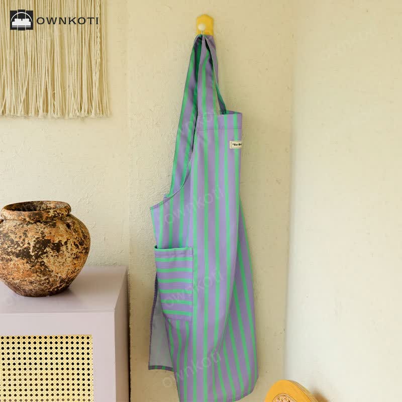 Simple Striped Waterproof Kitchen Apron