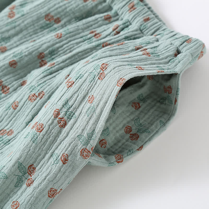Kimono Rural Rose Cotton Gauze Pajama Set