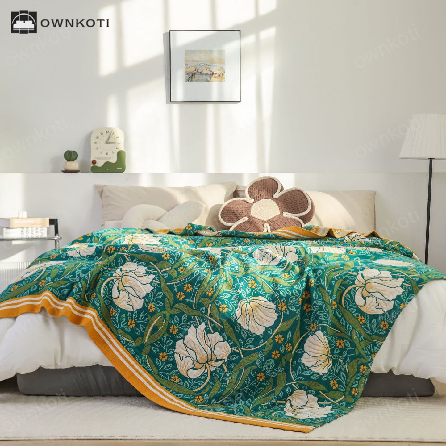 Pure Cotton Elegant Pastoral Soft Blanket