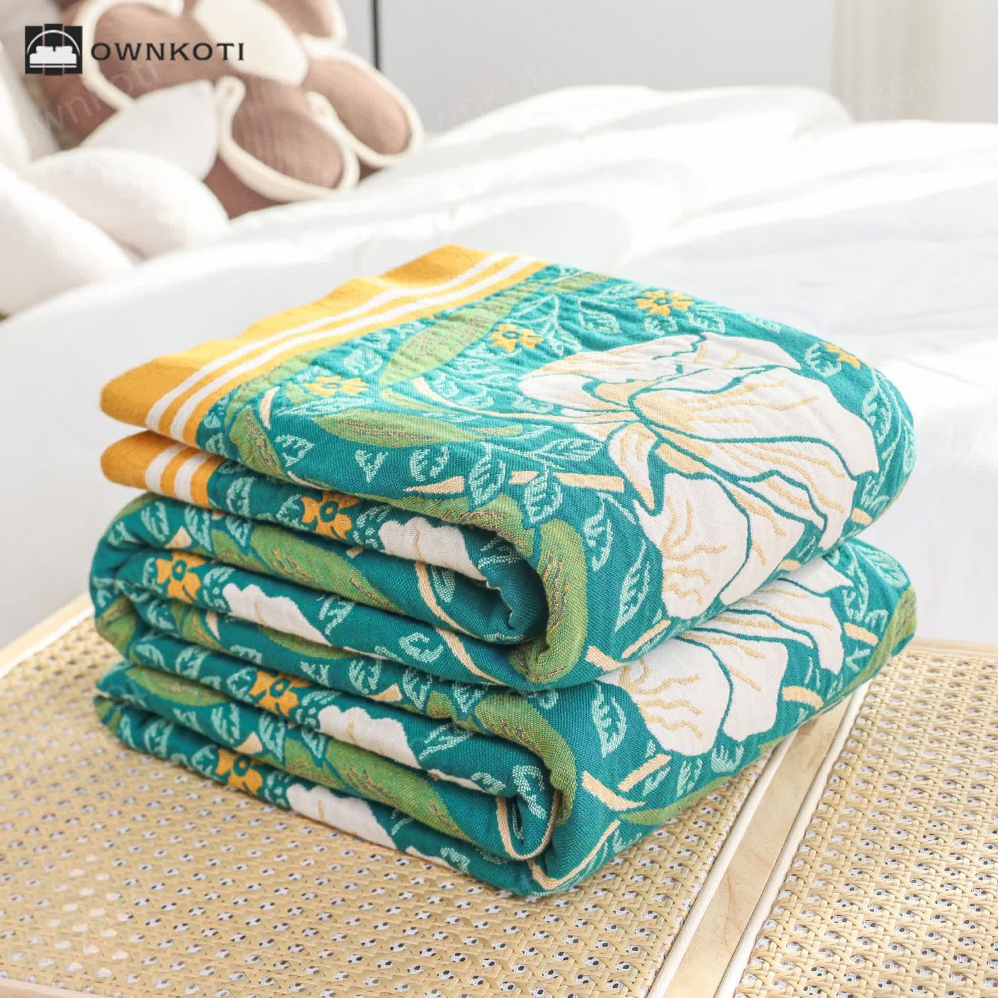 Pure Cotton Elegant Pastoral Soft Blanket