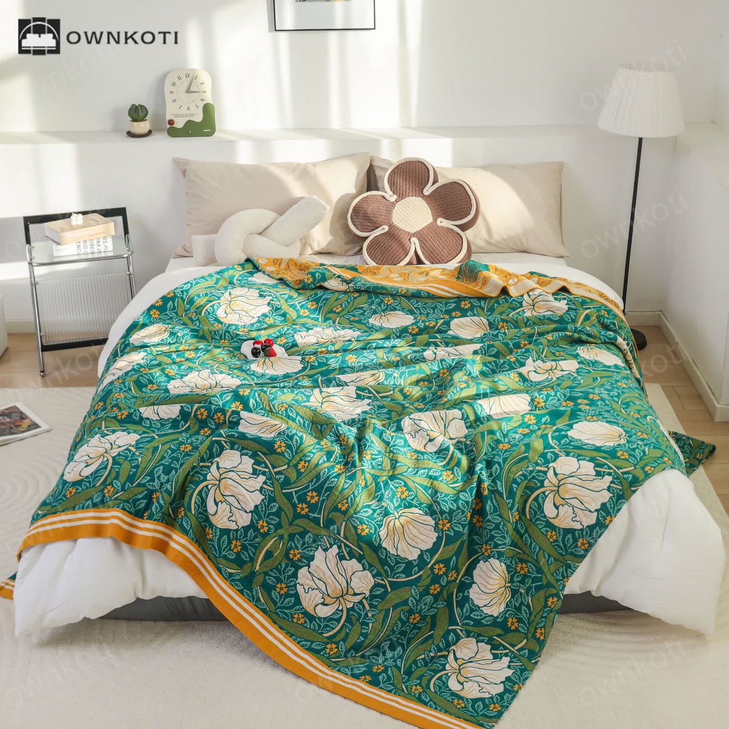 Pure Cotton Elegant Pastoral Soft Blanket