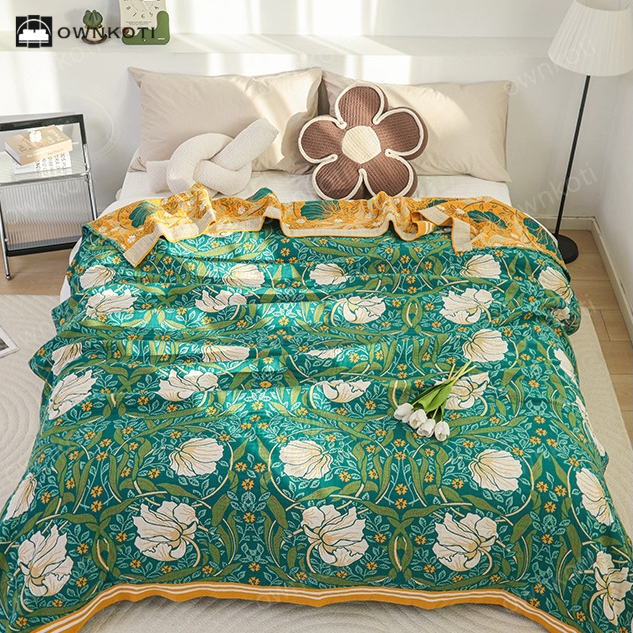 Pure Cotton Elegant Pastoral Soft Blanket