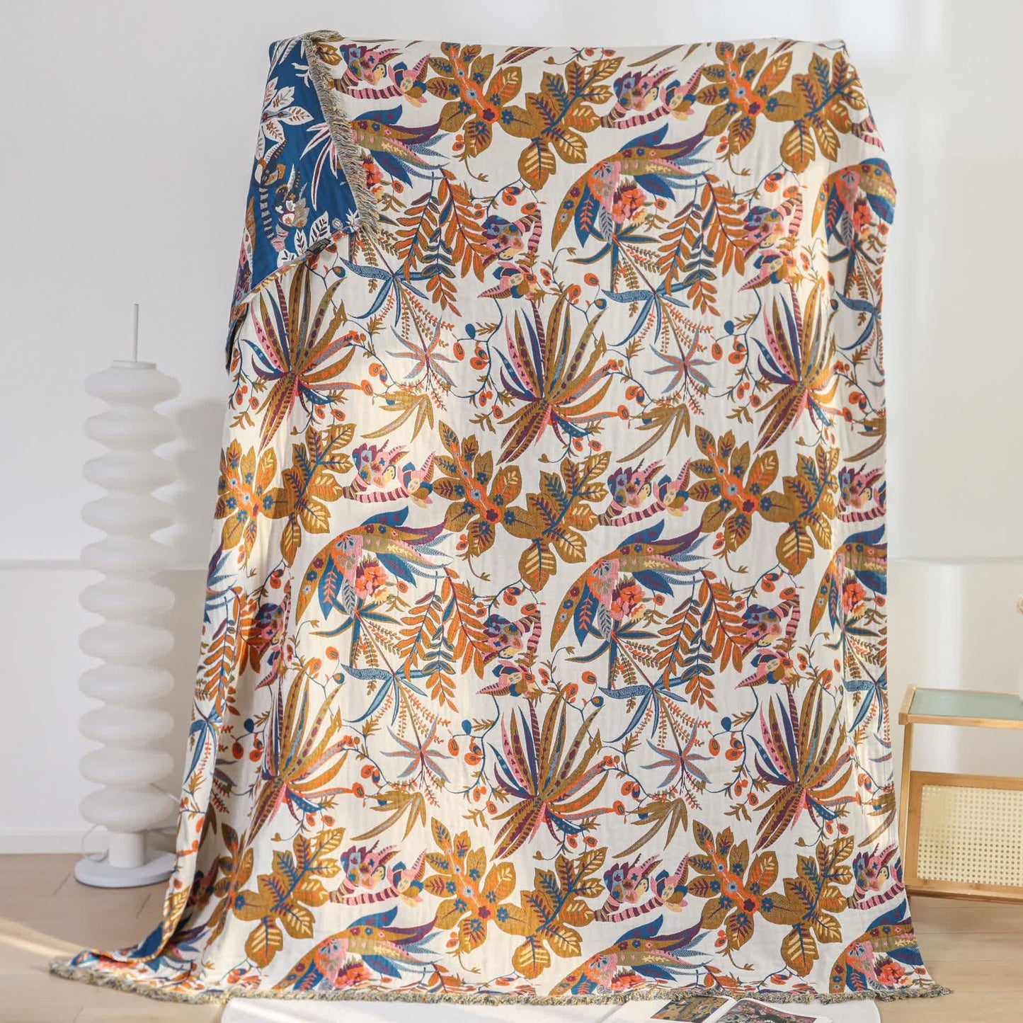 Retro Leaf Cotton Gauze Lightweight Quilt