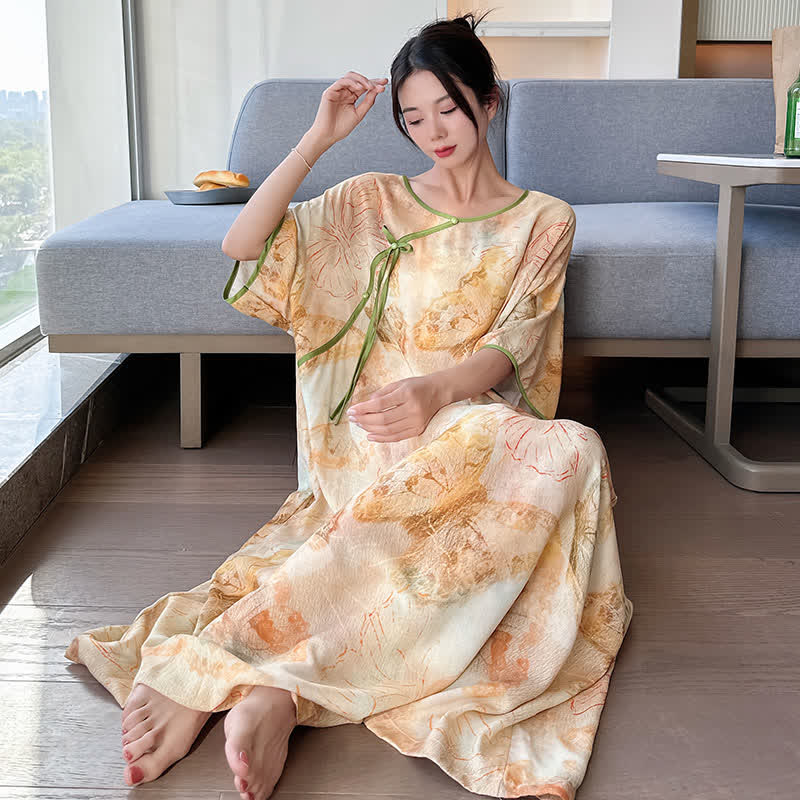 Plus Size Butterfly Breathable Long Nightgown