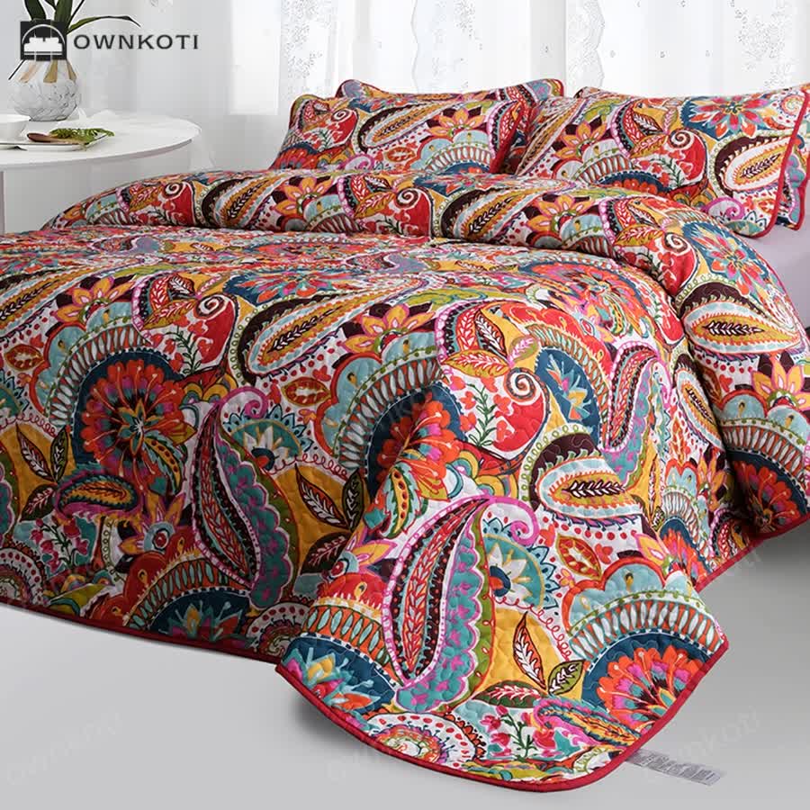 Bohemian Elegant Quilted Bedding Set(3PCS)
